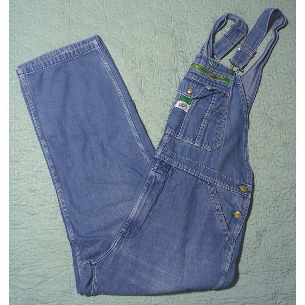 Liberty Denim Bib Overalls 36x30 Adjustable Pockets Workwear Utility Farmer